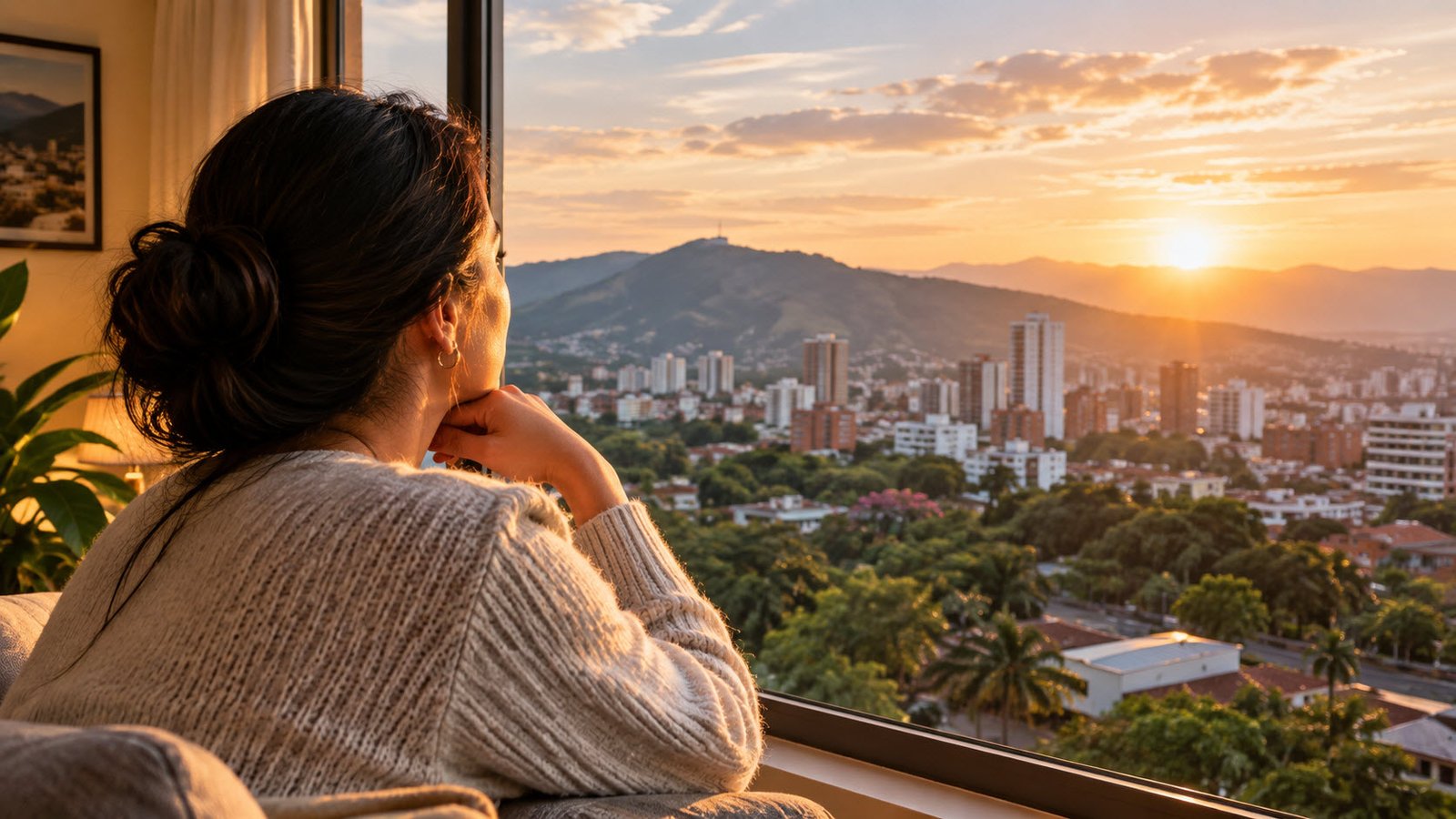 Persona reflexionando sobre la vida al amanecer después de una experiencia difícil